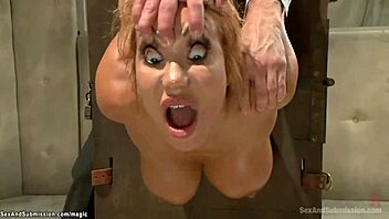 Monster titted slut endures rough bdsm anal pounding