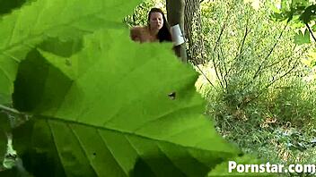 Claudia Rossi's hairy pussy takes brutal outdoor ass fuck!