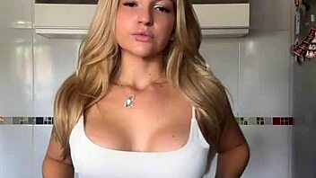 novinha loves shaking her big blonde ass and pierced nipples solo