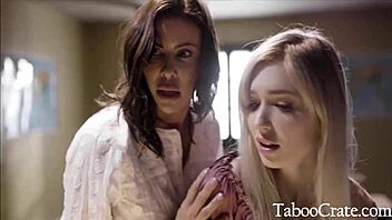 parent-teacher meeting sparks steamy lesbian licking and tribbing