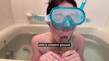 Minami Sally's Underwater Big Tits Snorkel Challenge!