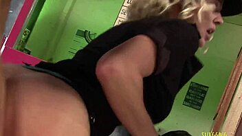 cop milf unleashes fake tits and rides cock in back seat frenzy