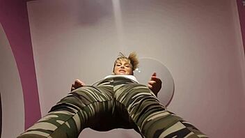 i put him on knees jerk off under table eat sperm yum