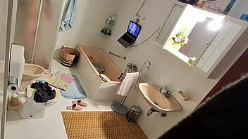 Blonde Bath Dildo Masturbation Spy Cam Caught