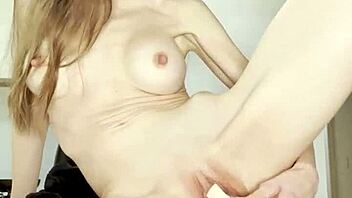 milf moans wildly sucking dildo before vibrator-fucked to kitchen orgasm