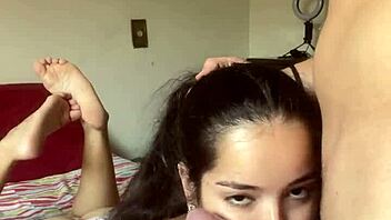 woke up to sloppy oral with ass up and ponytail for deepthroat fun