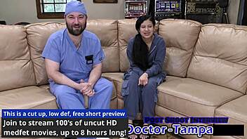 Dr Tampa examines bratty cheerleader Mya in gloves POV