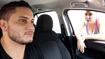 Street pickup redhead deepthroats before hard ass pounding