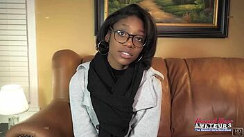 nerdy brunette sylvia masturbates fingers shaved pussy blows big black cock rides doggystyle for facial cumshot