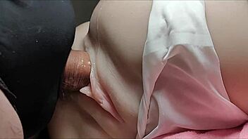 doll pussy stretched double from behind cock deep