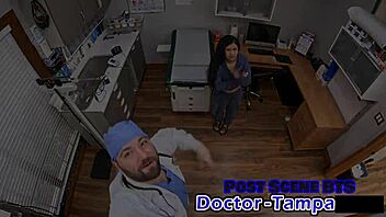 Dr Tampa examines bratty cheerleader Mya in gloves POV