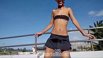 dance topless flashing pussy public now