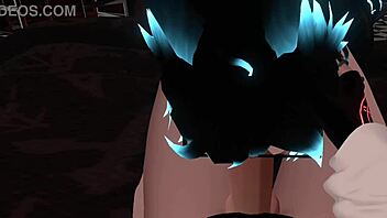 Hex Sucks Monster Cock Submissively in VRChat ERP Fun