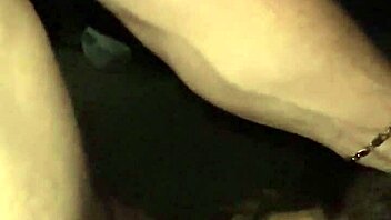 Cute amateur kneels blowing for deep creampie finish