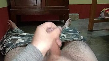 Mature Man Jerks Massive Penis at High Speed