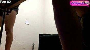 hidden cam catches sexy redhead client dancing for repairman