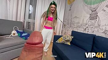 blonde skinny russian teen gets proper rough anal reality fuck