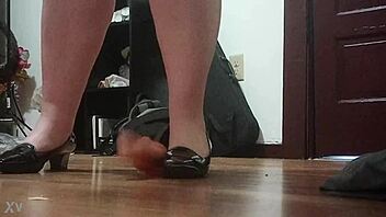 Crush your cock with my sharp heels?