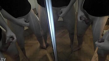 one guy unloads on six mirror cocks in massive cumshot