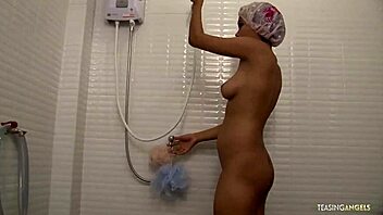 Asian slut sucks cock till guy blasts cum after hairy pussy sex