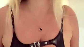 big natural saggy tits bounce in tight latex bunny costume