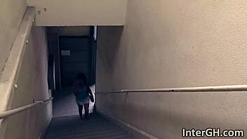 Wanna watch this hot ebony babe slobbering on monster big cock through gloryhole?