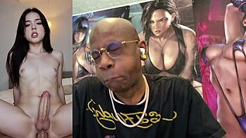 trans teen 18+ sucks cock christmas cum blasts everywhere!