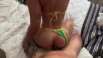 Hotel pool fuck caught then apartment sex with toys and pussy licking