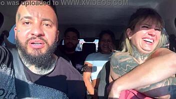 uber passengers spot porn actors and dive into car chupada orgy frenzy