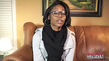 nerdy brunette sylvia masturbates fingers shaved pussy blows big black cock rides doggystyle for facial cumshot