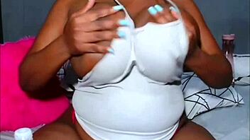 Fat ebony cheater twerks big black ass creamy pussy dildo play