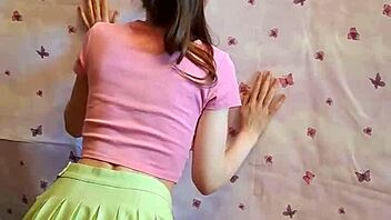 our first homemade gloryhole lets brunette suck cock through walls intensely