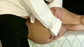 sissy brunette gets oiled big ass massage happy ending