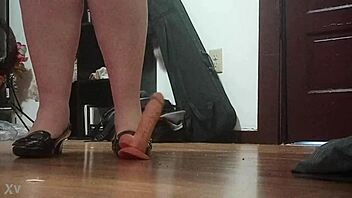 Crush your cock with my sharp heels?