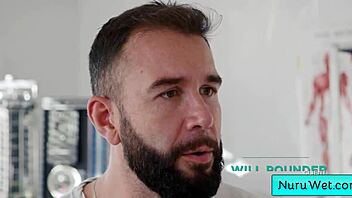 Sexy Teen Blondie Anna Claire Clouds Preps Client For Wet Nuru Massage Pounding