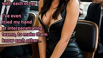 Bored Leather-Clad Secretary Bitch Licks Boss Pussy Outdoor Office