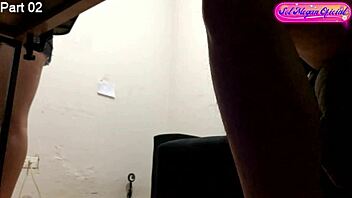 hidden cam catches sexy redhead client dancing for repairman