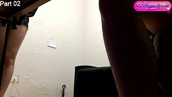 hidden cam catches sexy redhead client dancing for repairman