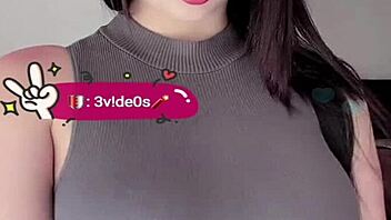 Petite colombian with big tits teases hard