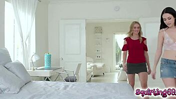 we lesbians pull milf into kissing pussy licking frenzy