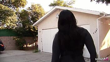 curvy ebony wife sneaks black monster cock ride while hubby's gone