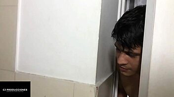 pounding my thick cock deep into her horny tight hole in the bathroom