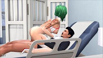 nurse regan plays doctor with patient in sims 4 hospital roleplay