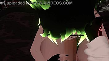 Hex Sucks Monster Cock Submissively in VRChat ERP Fun