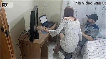 hidden cam hottie tempts uniform repairman dirty