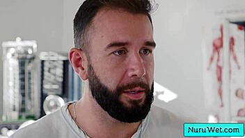 Sexy Teen Blondie Anna Claire Clouds Preps Client For Wet Nuru Massage Pounding