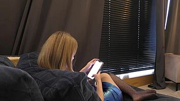 Petite College Coed Teases Balls Ignores Horny Big Cock Handjob