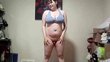 pantsless hiit workout with vibrator in i cum