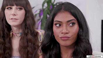 asian tgirl takes bareback anal from shemale bff