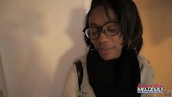 nerdy brunette sylvia masturbates fingers shaved pussy blows big black cock rides doggystyle for facial cumshot